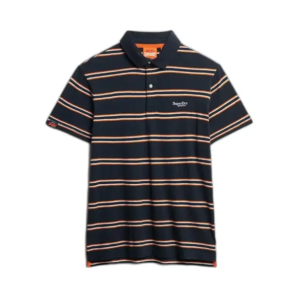 Superdry, Herren, Shirts, Leichtes Jersey-Polohemd Mit Streifen, Blau, Mehrfarbig, (3XL) thumbnail