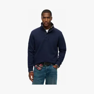 Superdry, Herren, Pullover, Cotton Classic Pique Sweatshirt Mit Reissverschluss, Blau, (Xl)