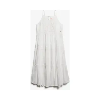 Superdry For Woman. W8011908A Ibiza Long White Strapless Dress (M), Casual, Viscose, Sleeveless / Straps