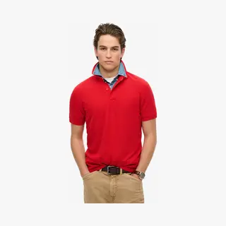 Superdry Herren City Polohemd Aus Pikee Risiko Rot M