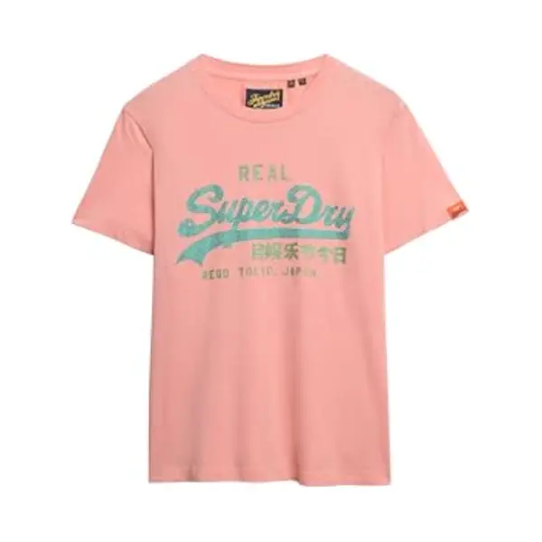 Superdry Damen Schmales Vintage Logo T-Shirt Mit Strass Pfirsich Bernstein 40 thumbnail