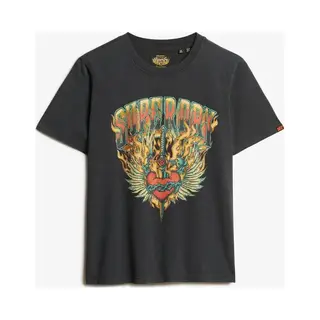 Lässiges T-Shirt, Damen Superdry Biker Rock