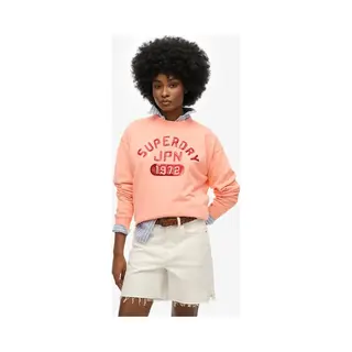 Superdry, Damen, Pullover, Embellished Varsity Loose Crew Dames Trui, Orange, (L)