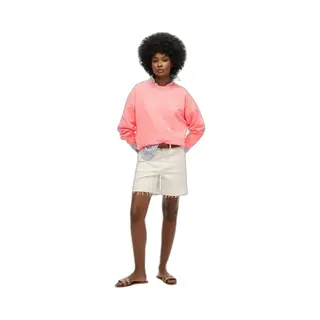 Superdry Damen Essential Logo Relaxed Sweatshirt Mit Rundhalsausschnitt Feuriges Korallrot 36