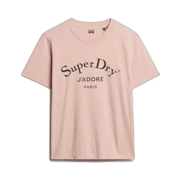 Superdry, Damen, Shirts, Lässiges Brand Mark T-Shirt, Rosa, (12XL) thumbnail