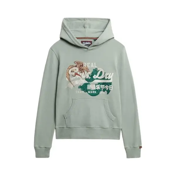Superdry, Damen, Pullover, Lässiges Tokyo Vintage Logo Hoodie, Grün, (L) thumbnail