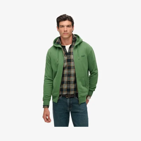 Superdry, Herren, Pullover, Essential Logo Zip-Hoodie Mit Angerauter Innenseite, Grün, (L) thumbnail