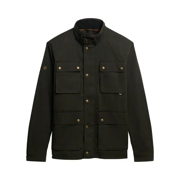 Superdry For Man. M5012190A Merchant Wax Racer Jacket Green (Xxl), Casual, Cotton thumbnail
