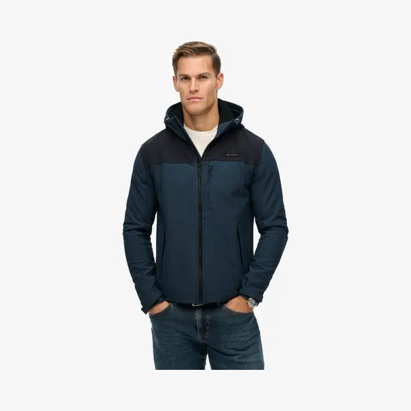 Superdry Softshell Tech Trekker Kapuzenjacke Blau - S thumbnail