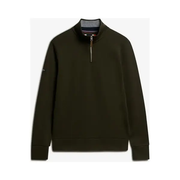 Superdry - Core Piqué Sweatshirt Met Halve Rits - Heren - Truien thumbnail