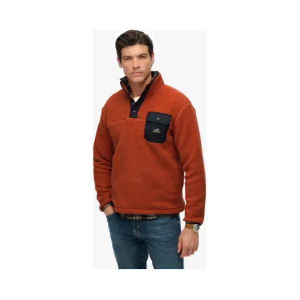 Superdry For Man. M2014283A Fuji Popper Orange Fleece (S), Casual, Recycled Polister, Sustainable thumbnail