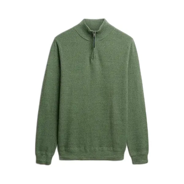 Superdry - Katoenen Trui Met Halve Rits En Textuur - Heren - Sweaters thumbnail