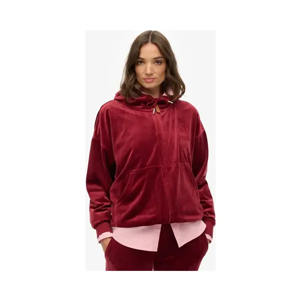 Damen Kapuzenjacke Aus Velours Superdry Country Club thumbnail