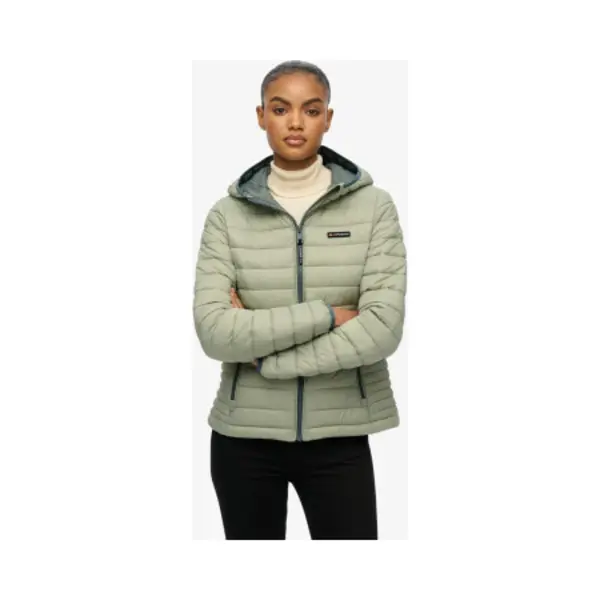 Superdry Für Damen. W5011970A Fuji Lite Jacke Grün (Xl), Lässig, Nachhaltig, Recyceltes Nylon thumbnail