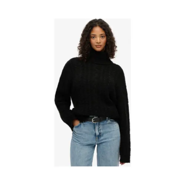 Superdry For Woman. W6110662A Jumper Roll Black (S), Casual, Nylon thumbnail