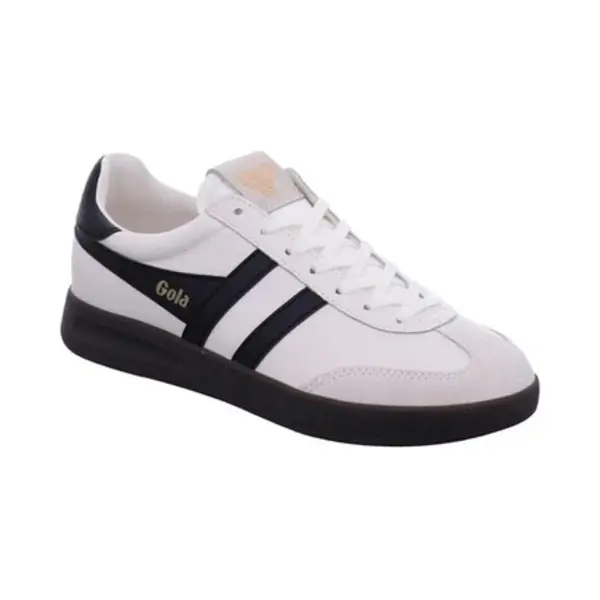 Gola Cyclone Le Women's Lace Up Retro Suede Leather Trainers (White Black, Uk 4) thumbnail