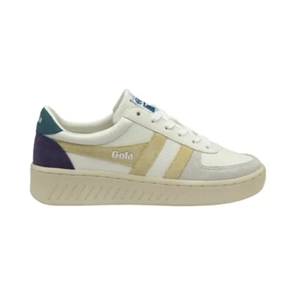 Gola Grandslam W White Yellow Leather Womens Trainers CLA415-Ye In A Plain Leather And Man-made In Size 5 thumbnail