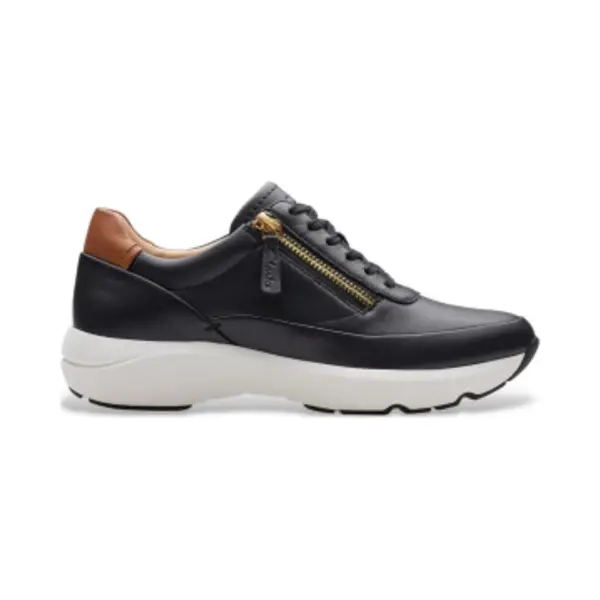 Clarks Für Damen. 26176648 Tivoli Zip Lederschuhe Schwarz (41.5), 3 Bis 5 Cm, Schnürsenkel, Reißverschluss, Lässig thumbnail