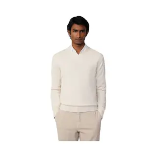 Hackett Lambswool Trui Met V-hals Wit L Man