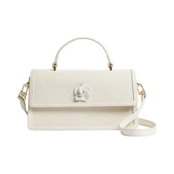 Ted Baker Handtas Schoudertas Audris Canvas Rose Hardware Elongated Bag Ecru Crème thumbnail
