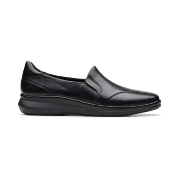 Clarks For Woman. 26182968 Lynell Edge Leather Shoes Black (39.5), Flat, None, Casual thumbnail