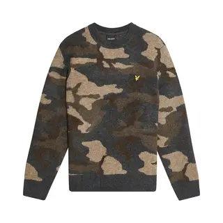 Gebrushter Rundhals-Camouflage-Pullover Lyle & Scott