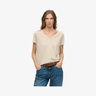 Women's V-neck T-shirt Superdry Slub Emb De Studios