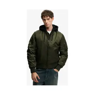 Superdry For Man. M5012355A Bomber Jacket Ma1 Green (Xl), Casual, Nylon