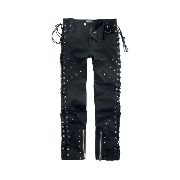 Vixxsin - Gothic Stoffen Broek - Hudson Pants - W30L32 Tot W38L34 - Voor Mannen - Zwart thumbnail