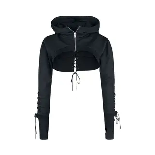 Chemical Black Ebony Bolero Hoodie Jacket Black