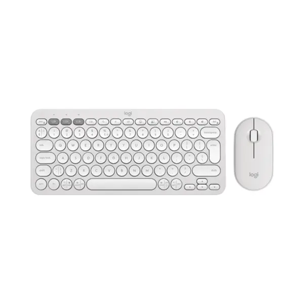 Logitech 920-012240 Tastatur Maus enthalten Universal Rf Wireless + Bluetooth Qwerty Us International Weiß thumbnail