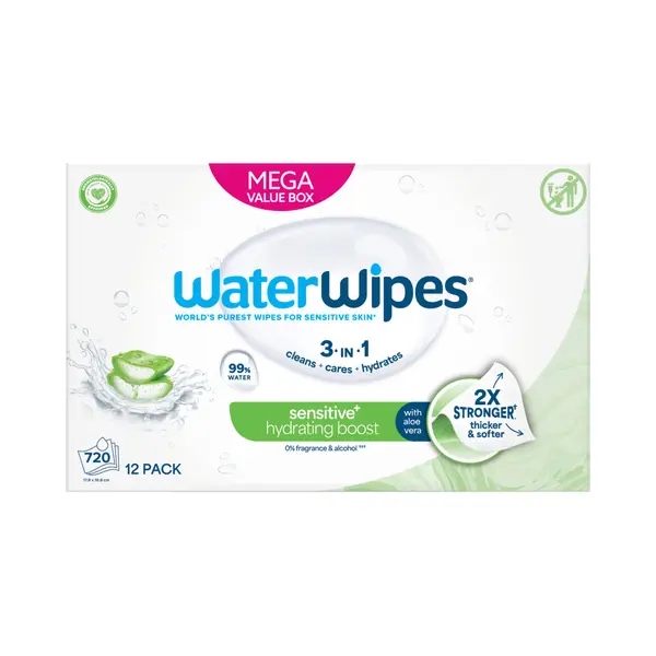 WaterWipes Billendoekjes Hydrating 12x60 = 720 Stuks thumbnail