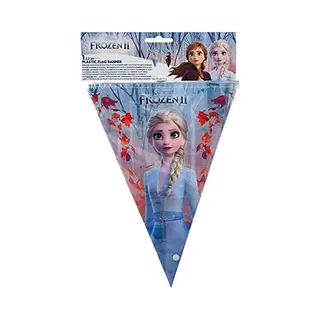 Folat Procos 91135 - Wimpel-Kette Frozen 2, Länge 2, 3 M, Girlande, Fahnen-Dekoration, Hänge-Deko, Geburtstag, Mottoparty