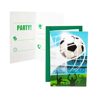 Procos - Soccer Fans Party Football Envelope Invitations In Fsc Paper, 6 Pieces, PR93753
