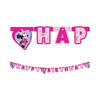 Procos - Disney Minnie Junior Happy Birthday Banner In Fsc Paper, White, 93835