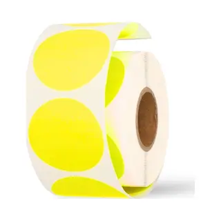 kadoonline Etiket - Reclame-etiket - Papier - Permanent - ∅35mm - Fluor/geel - Rol à 1000 Stuks