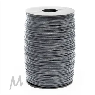 kadoonline Waxkoord Donker Grijs | Cotton Wax Koord | 1.5mm X 200 Meter| Donker Grijs | Sieraden Maken | Leer Look