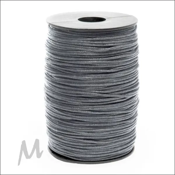 kadoonline Waxkoord Donker Grijs | Cotton Wax Koord | 1.5mm X 200 Meter| Donker Grijs | Sieraden Maken | Leer Look thumbnail