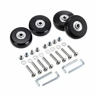4 Stuks 45x18mm Kofferwielen Vervanging Voor Zwarte Bagagewielen Vervanging Voor Samsonite, Outdoor Skate Vervangingswielen, Rubberen Zwenkwielen Met