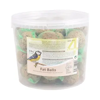 Vogelvoer – Flamingo Four Seasons Mezenbollen Met Net – Emmer 35 Stuks – 2.9 Kg – Rijk Aan Zaden & Vetten – Voor Buitenvogels