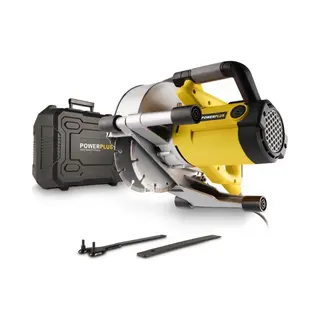 Powerplus Power Plus Mauernutfräse POWX0650 - Profi Schlitzfräse Mit 1800 Watt Und Sägeblätter Mit 150 Mm Durchmesser, Professionelles Werkzeug Mit Einer