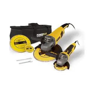 Powerplus POWX06250 Haakse Slijper Set - 750W En 2000W - Inclusief Slijpschijven En Opbergtas (2 Stuks)