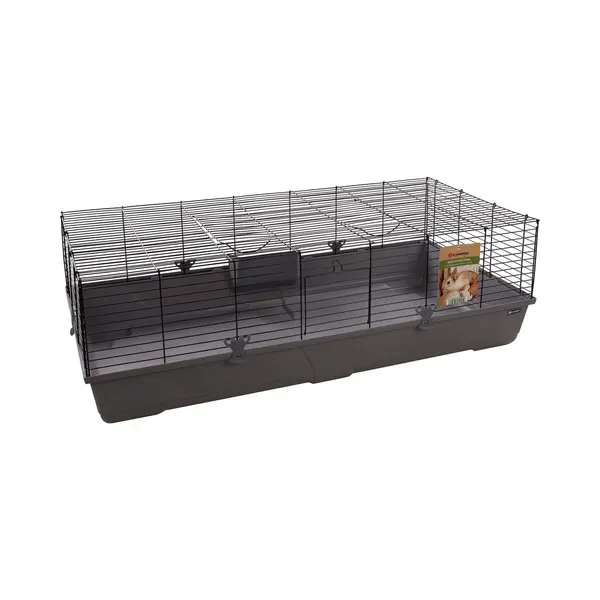 PetsFirst Kooi Mobi - Cavia - Dwergkonijnen - Clipsluitingen - Grijs Zwart - 137.5 Cm L X 68.5 Cm B X 43 Cm H thumbnail