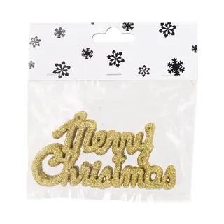 Cosy @ Home 6x Stuks Merry Christmas Kersthangers Goud Van Kunststof 10 Cm Kerstornamenten - Kerstboomversiering - Kerstornamenten