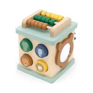 Trixie Wooden Small Activity Cube | Educational Toy For Babies & Toddlers | Fine Motor Skills & Sensory Play | Durable & Eco-Friendly | Multi-Activity