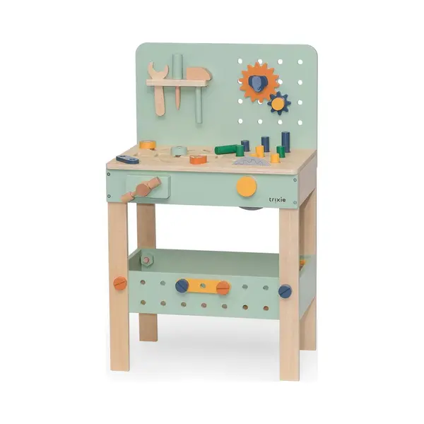 Trixie Houten Werkbank - Educatief - Houten Speelgoed - Motoriek- Pretend Play - Voor Peuters & Kleuters thumbnail