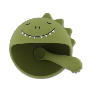 Trixie | Eerste Baby Maaltijdset – Mr. Dino – Siliconen – Zuignap – 4m+
