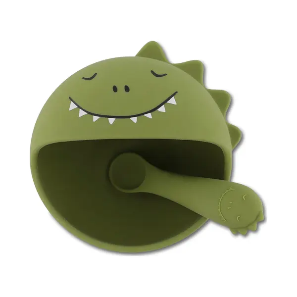 Trixie | Eerste Baby Maaltijdset – Mr. Dino – Siliconen – Zuignap – 4m+ thumbnail