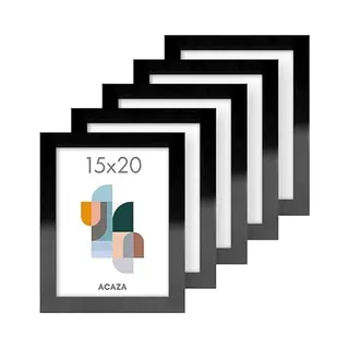 Acaza Set Van 5 Mdf-houten Fotolijsten Voor Foto's 15 X 20 Cm, Zwart