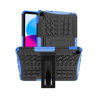 Tablethoes Geschikt Voor IPad (2025) / IPad 10.9 (2022) Hoesje - Rugged Kickstand Back Cover - Blauw